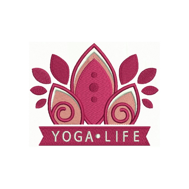 Yoga life embroidery design - Embroidery Design
