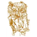 Wild owl one color embroidery design showcasing a detailed stitched motif of an owl, perfect for various fabric projects.