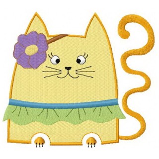 Cute cat embroidery design - Embroidery Design