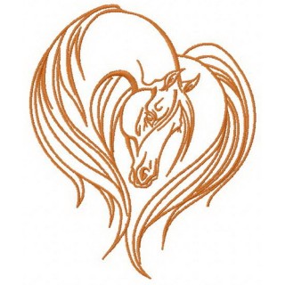 Horse heart 2 embroidery design - Embroidery Design
