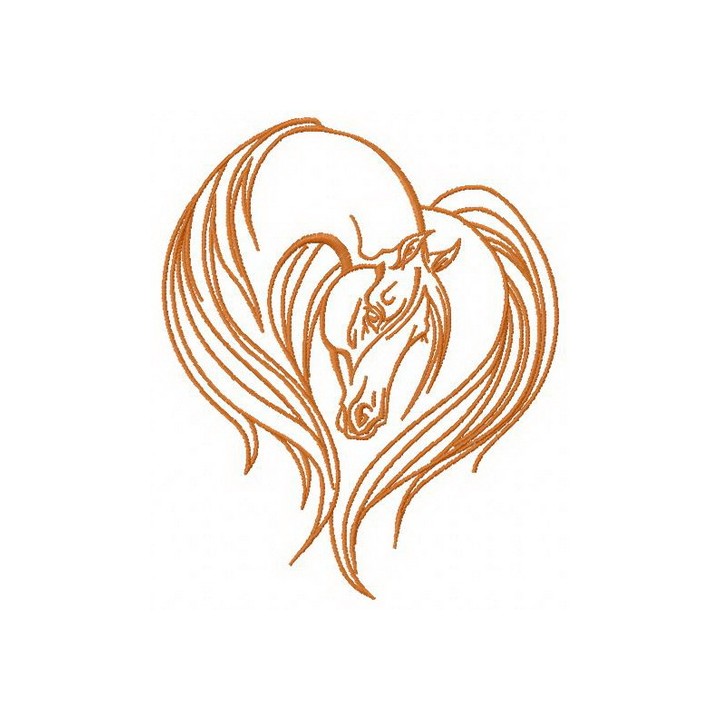 Horse heart 2 embroidery design - Embroidery Design