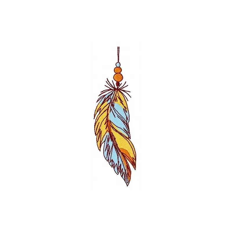 Feather 41 embroidery design showcasing intricate feather details, perfect for embellishing garments and accessories.