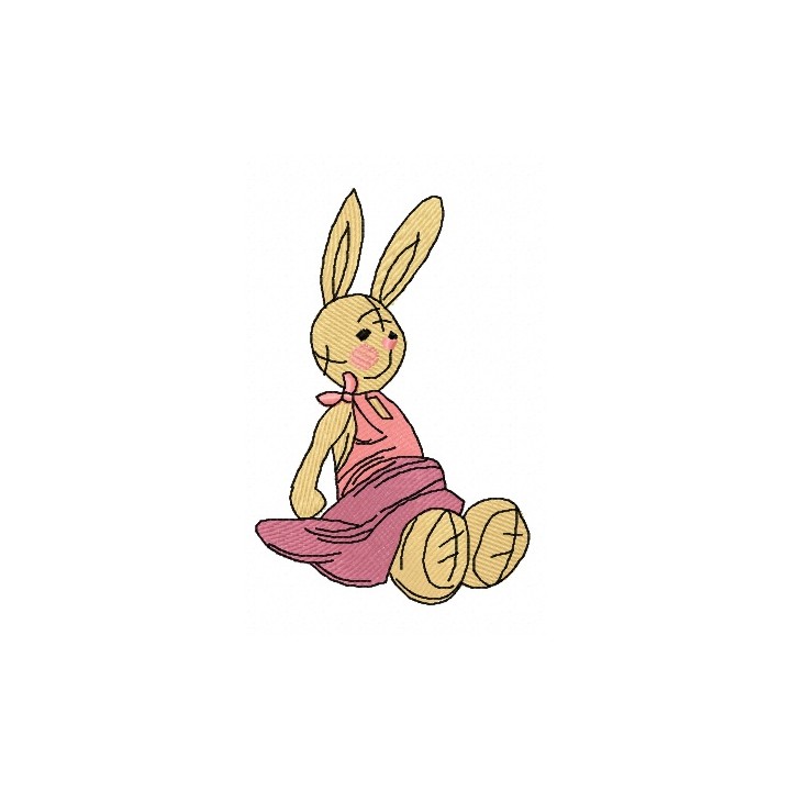 Bunny toy embroidery design - Embroidery Design