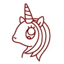 Preview of Pink Unicorn 4 embroidery design featuring a whimsical unicorn motif, ideal for children's apparel and gifts.