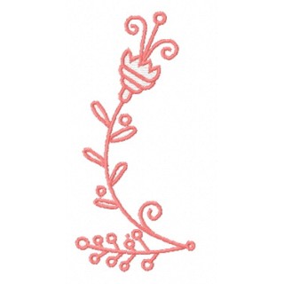 Pink flower embroidery design - Embroidery Design