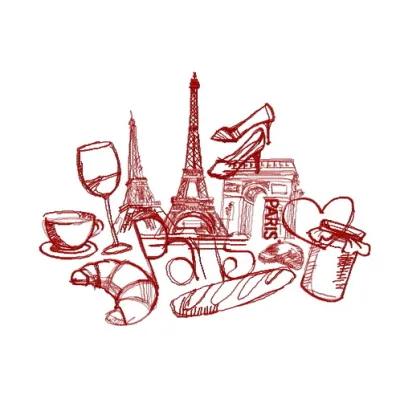 Stunning Paris 3 embroidery design showcasing iconic landmarks, ideal for travel-themed stitching projects.