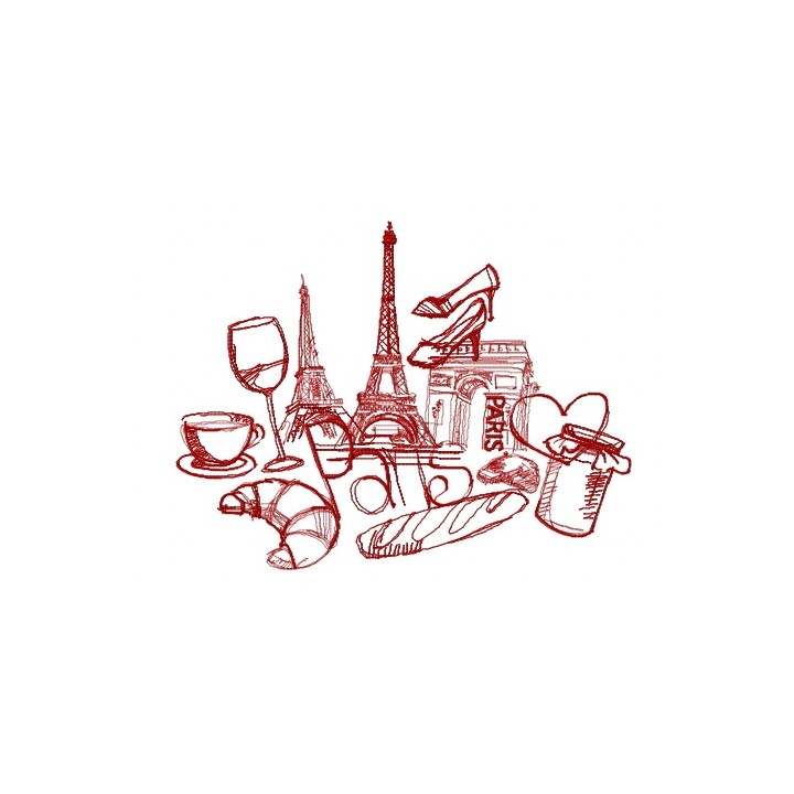 Paris 3 embroidery design - Embroidery Design