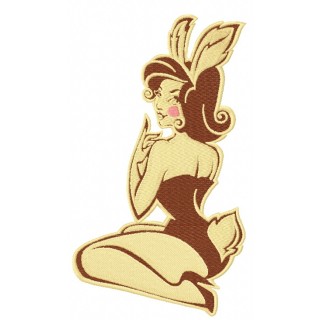 Sexy bunny girl 2 embroidery design - Embroidery Design