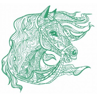 Mosaic horse 9 embroidery design - Embroidery Design