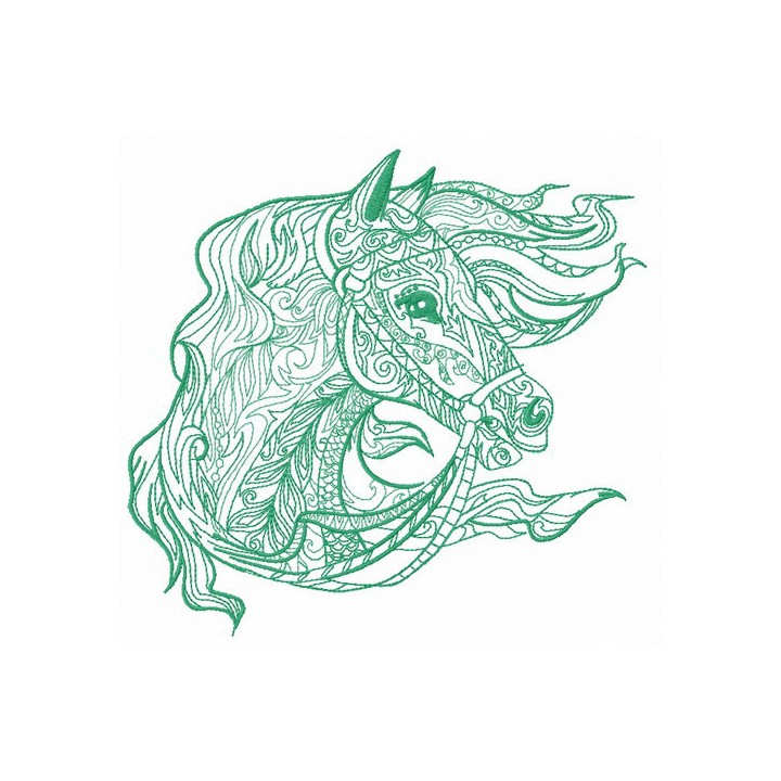 Mosaic horse 9 embroidery design - Embroidery Design