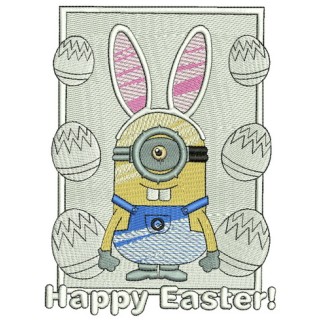 Happy Easter Minion embroidery design - Embroidery Design