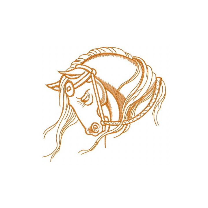 Horse head sketch embroidery design - Embroidery Design