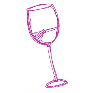 Wine glass embroidery design - Embroidery Design