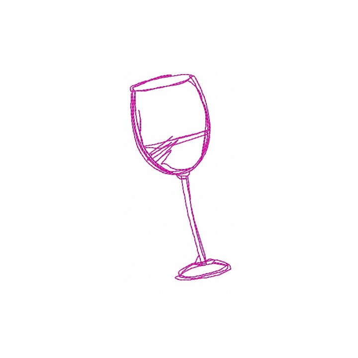 Wine glass embroidery design - Embroidery Design