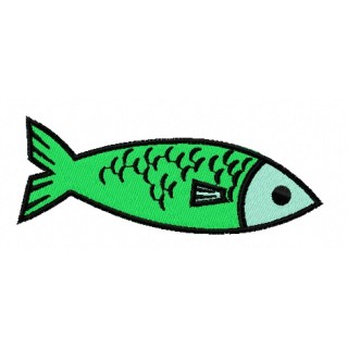 Green fish embroidery design - Embroidery Design