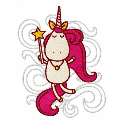 Unicorn dream 2 embroidery design showcasing a whimsical unicorn motif for creative stitching projects.