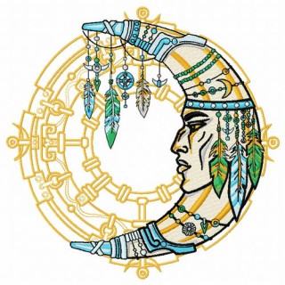 Indian moon 2 embroidery design - Embroidery Design