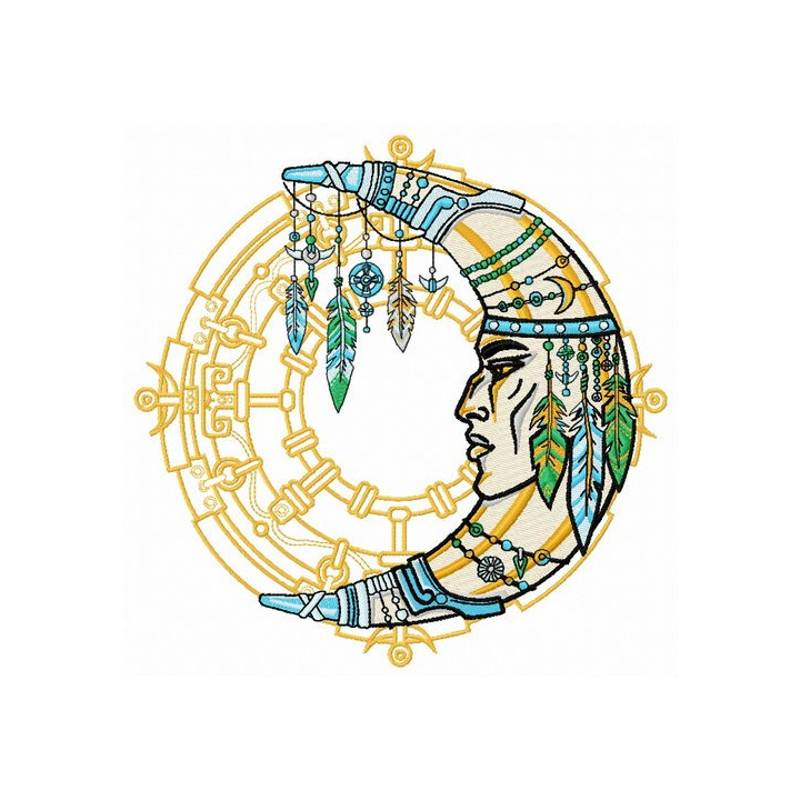 Indian moon 2 embroidery design - Embroidery Design