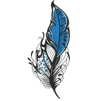 Preview of the Feather 20 embroidery design featuring intricate wing patterns, ideal for various fabric projects.