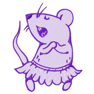 Tiny mouse singing 2 embroidery design - Embroidery Design