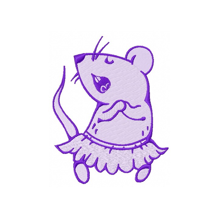 Tiny mouse singing 2 embroidery design - Embroidery Design