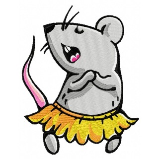 Tiny mouse singing embroidery design - Embroidery Design