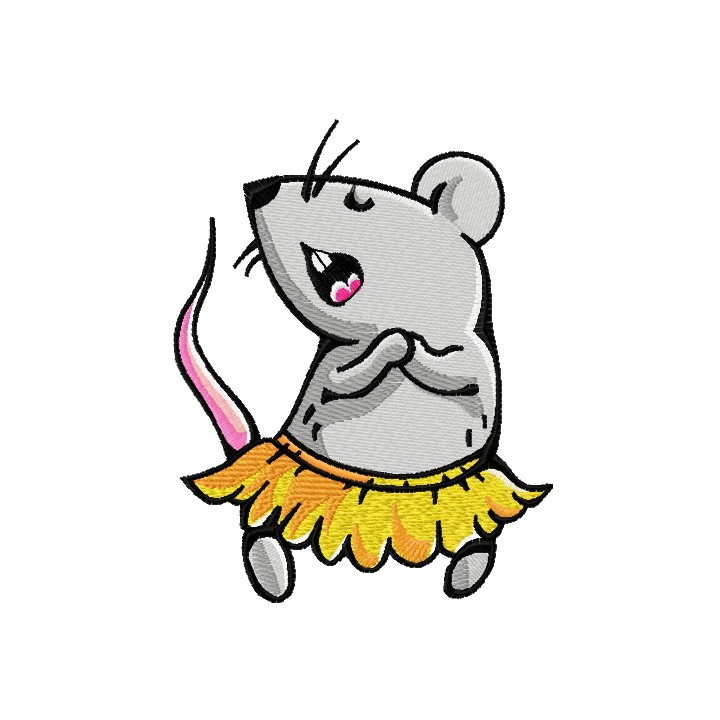 Tiny mouse singing embroidery design - Embroidery Design