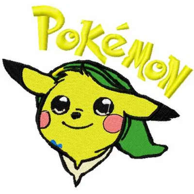 Preview of a vibrant Pokemon Pikachu embroidery design, showcasing delightful stitching patterns for creative projects.