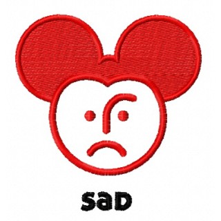 Sad Mickey embroidery design - Embroidery Design