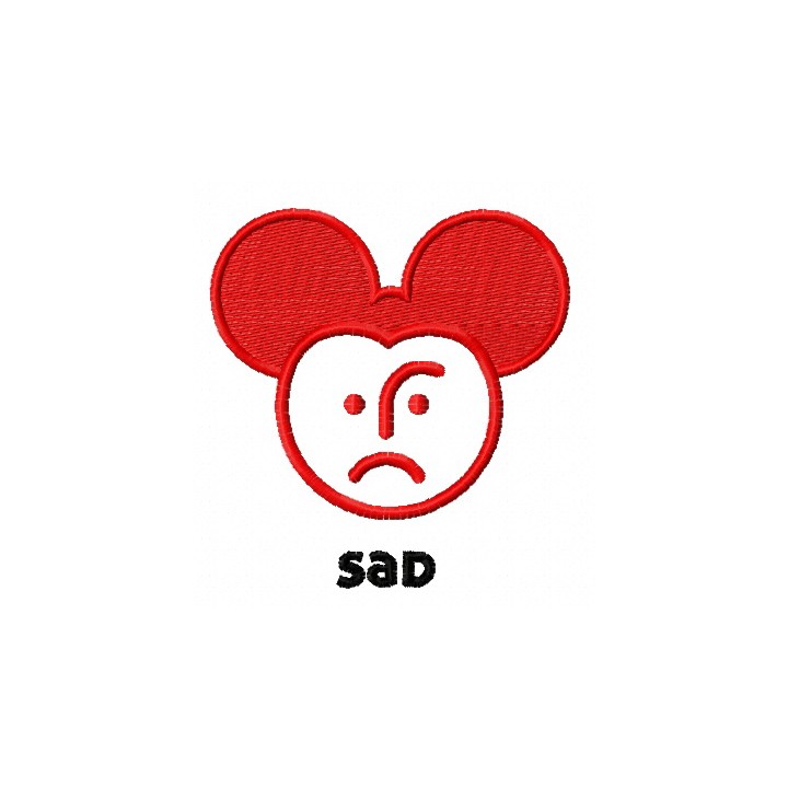 Sad Mickey embroidery design - Embroidery Design