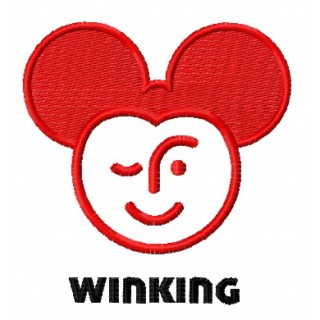 Winking Mickey embroidery design - Embroidery Design