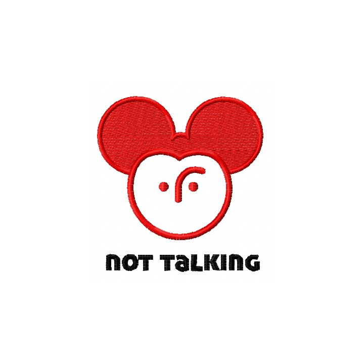 Not talking Mickey embroidery design - Embroidery Design