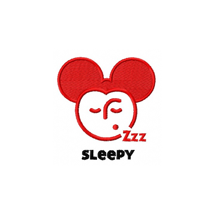 Sleepy Mickey embroidery design - Embroidery Design
