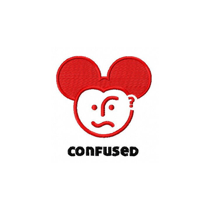 Confused Mickey embroidery design - Embroidery Design