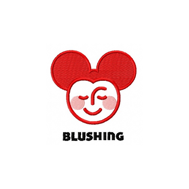 Blushing Mickey embroidery design - Embroidery Design