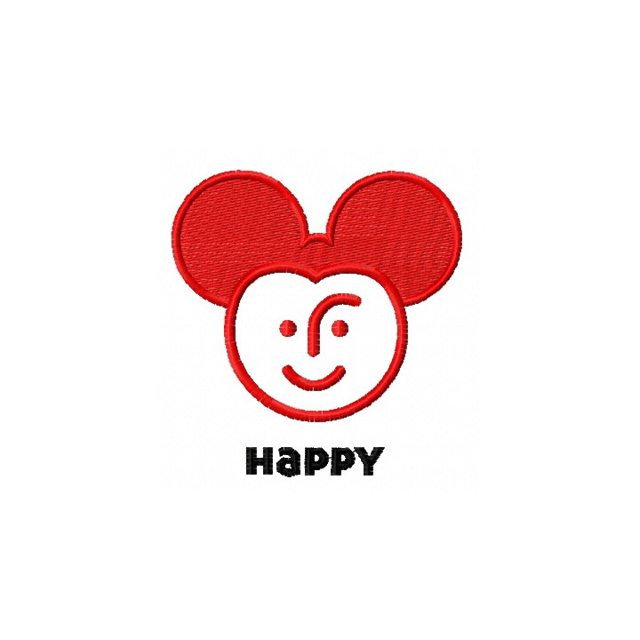 Happy Mickey embroidery design - Embroidery Design