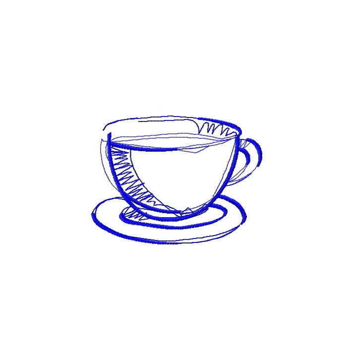Tea cup embroidery design - Embroidery Design