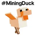 Mining Duck embroidery design featuring a playful duck character inspired by Minecraft, ideal for creative projects.