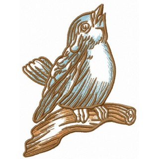 Nightingale sings embroidery design - Embroidery Design