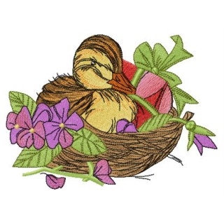 Duck in the nest embroidery design - Embroidery Design