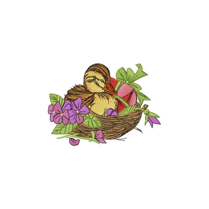 Duck in the nest embroidery design - Embroidery Design