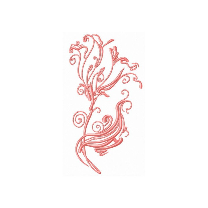 Flower with a stroke of pen embroidery design - Embroidery Design