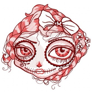 Dead beauty face embroidery design - Embroidery Design