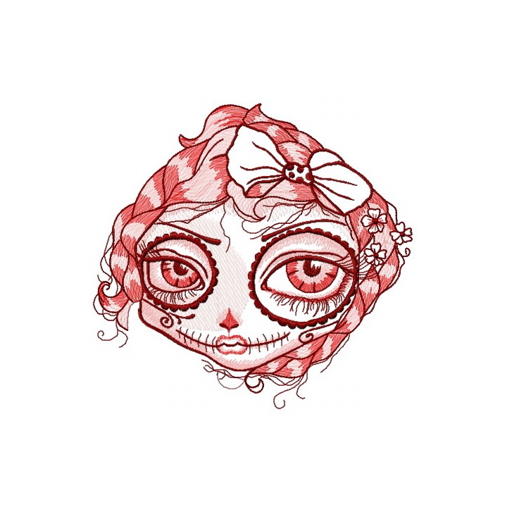 Dead beauty face embroidery design - Embroidery Design