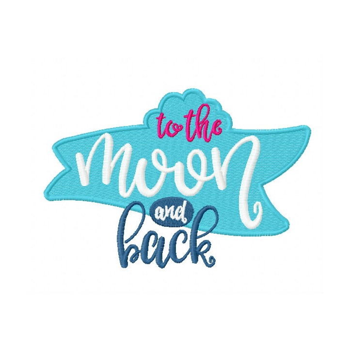 To the Moon and back embroidery design - Embroidery Design
