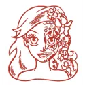 Fancy Ariel 2 embroidery design featuring a whimsical Little Mermaid motif, beautifully detailed for creative projects.