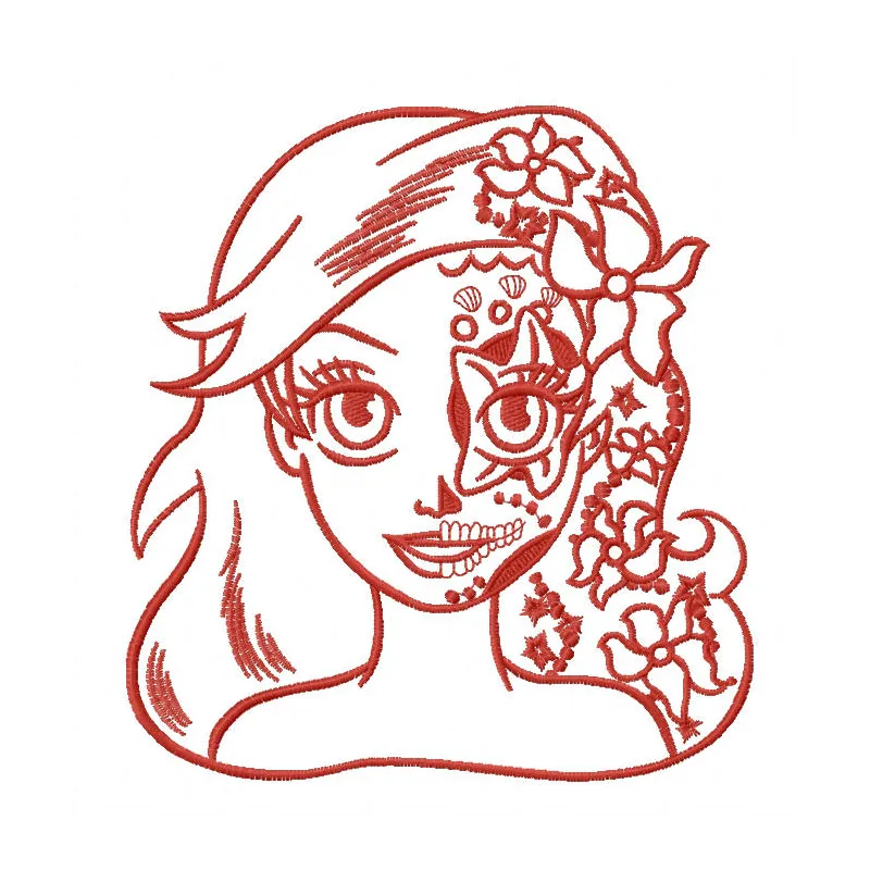 Fancy Ariel 2 embroidery design featuring a whimsical Little Mermaid motif, beautifully detailed for creative projects.