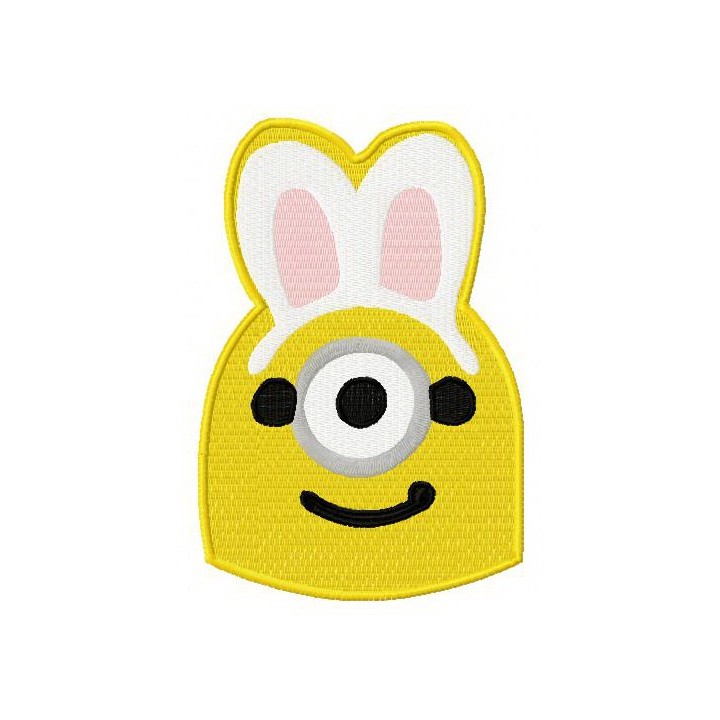 Minion with bunny ears embroidery design - Embroidery Design