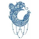 Strange moon embroidery design showcasing intricate details, ideal for embellishing t-shirts, hoodies, or pillows.