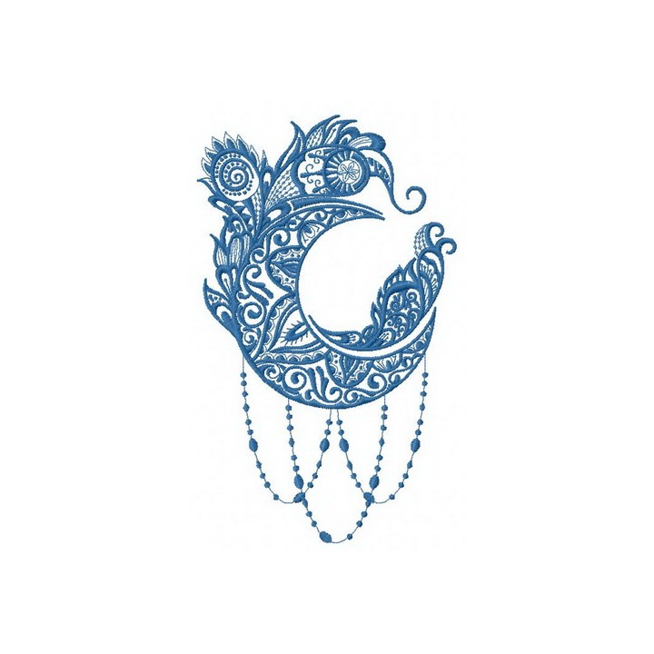 Strange moon embroidery design - Embroidery Design